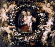 Madonna on Floral Wreath, Peter Paul Rubens